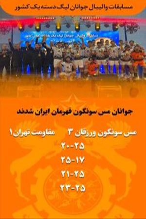 قهرمانی مقتدرانه تیم والیبال جوانان مس سونگون در لیگ دسته اول والیبال کشور